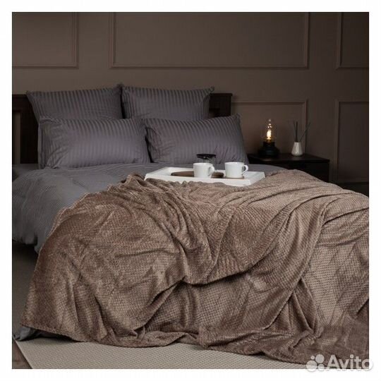 Плед texrepublic Ромбики 150х200см коричневый, арт