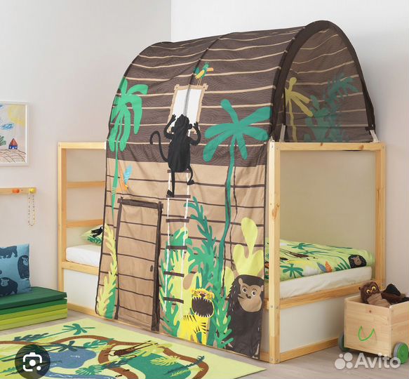 Детская кровать IKEA кюра + матрас + 2 полога