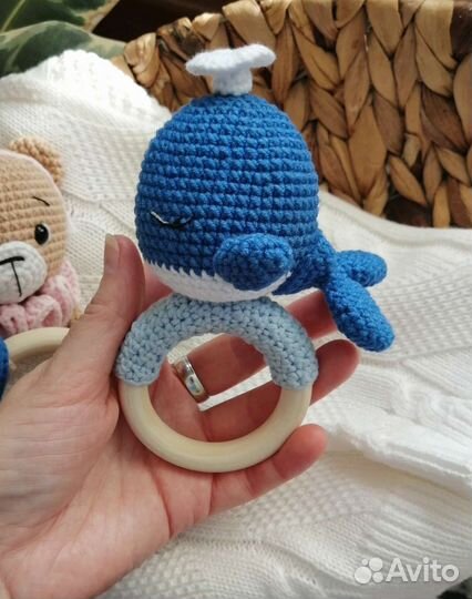 Погремушка - грызунок ручной работы на колечке