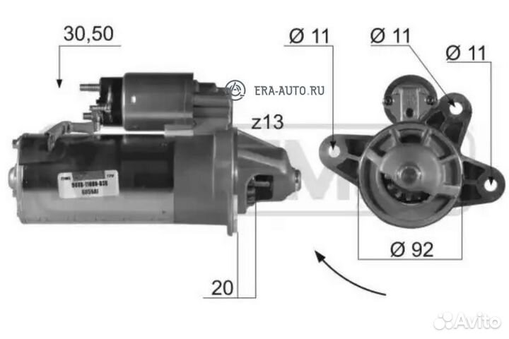 ERA 220164 Стартер 12V 2.3KW