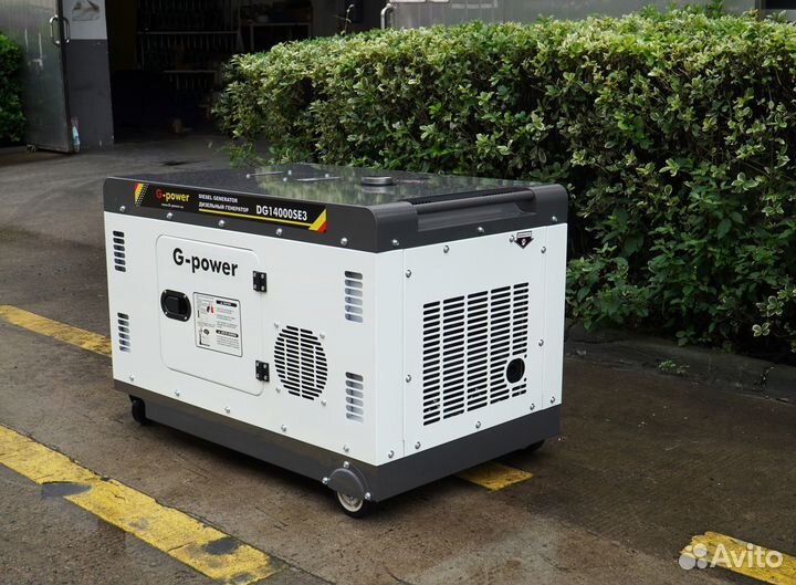 Дизельный генератор 14 кВт g-power однофазный с по