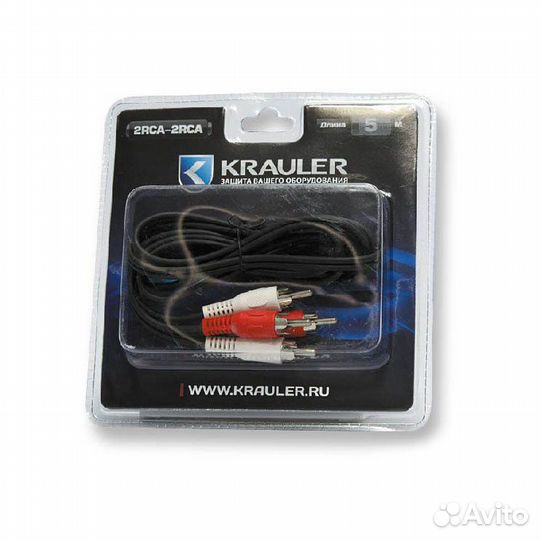 Кабель krauler 2RCA(M) -2RCA(F), 5.0м, блистер