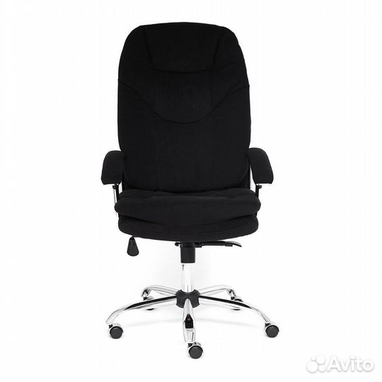 Кресло компьютерное Softy Lux флок, черный, 35