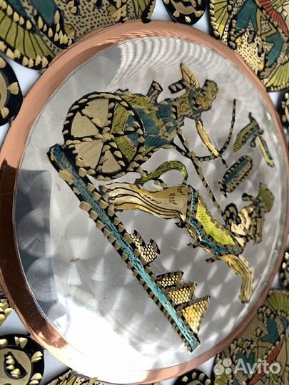 Декоративная настенная тарелка ручная чеканка Егип