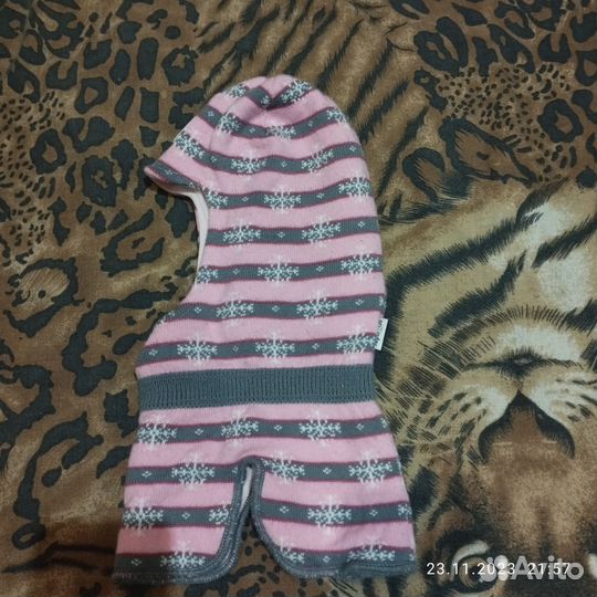 Шапка шлем для девочки 50 52 серая продана