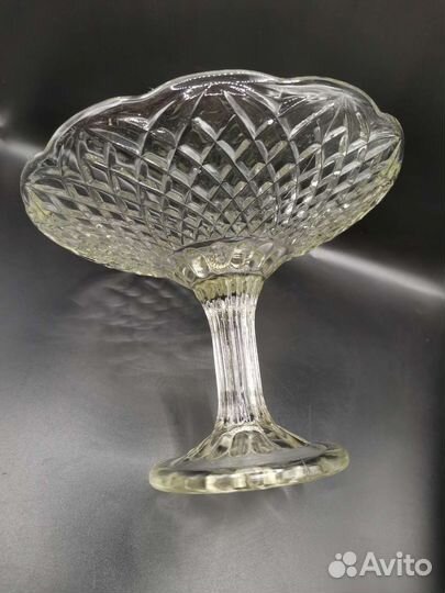 Ваза на ножке Конфетница Стекло СССР