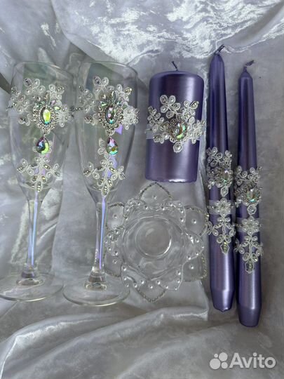 Свадебный набор, бокалы, очаг