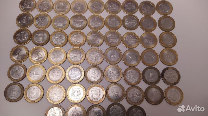 Набор монет 10 рублей биметалл с 2001 по 2023