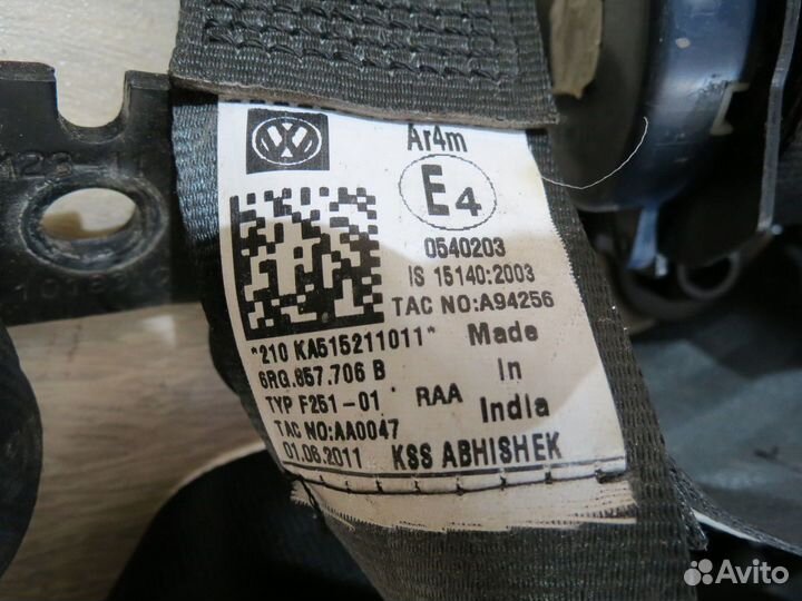 Ремень безопасности Volkswagen Polo