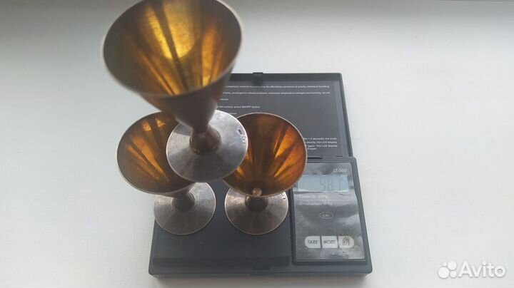 Рюмка Конусные. Серебро, Позолота - 916 проба