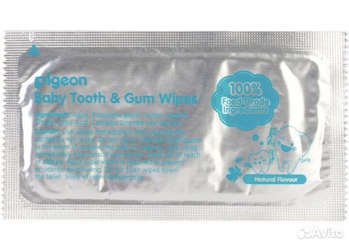Салфетки для чистки молочных зубов Pigeon