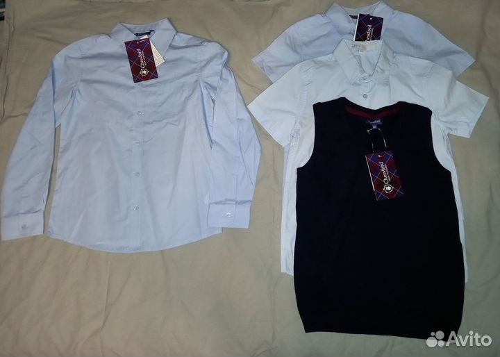 Костюм Orby р.134 новый + рубашки, жилет и др