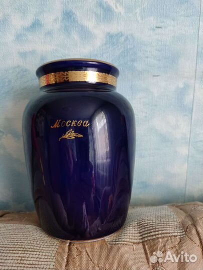 Ваза кобальтовая Москва, лфз