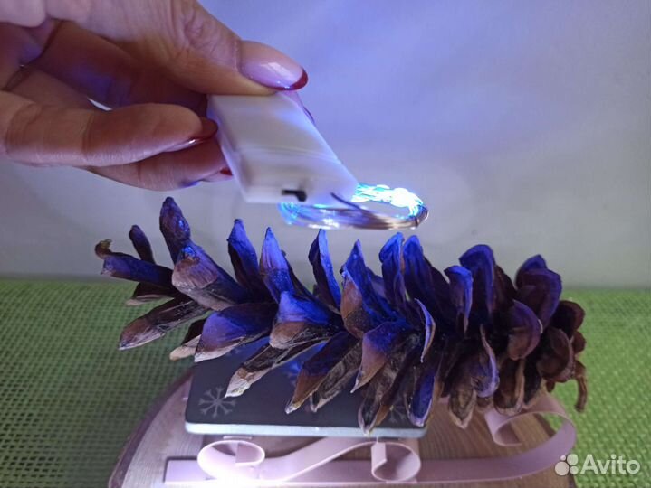 Гирлянда роса белая синяя с батарейкам маленькая