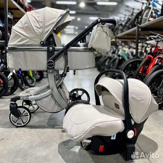 Коляска трансформер. Экокожа, 3в1