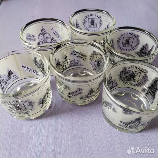 Набор рюмок 6 шт с надписью Новгород