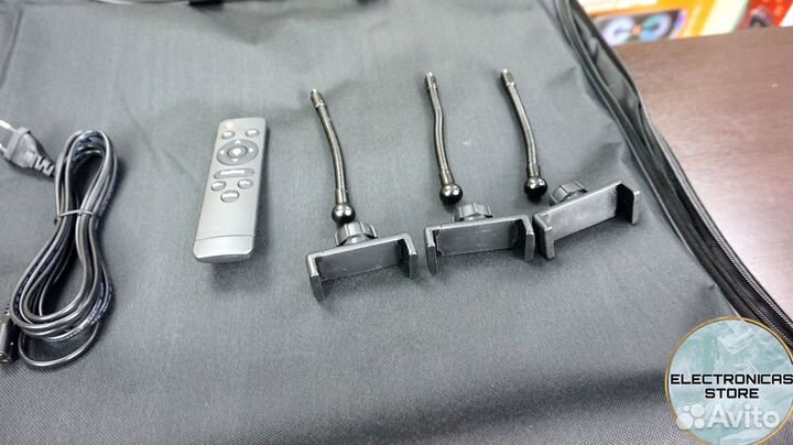 Кольцевая Лампа 54см со Стойкой Молочно-Дымчатая