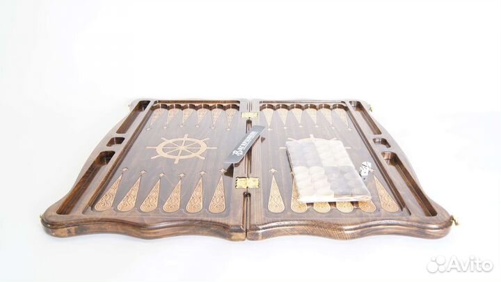 Нарды с Кораблём ручная работа