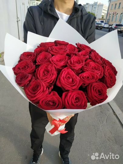 Розы 25 штук 70 см Бесплатная Доставка