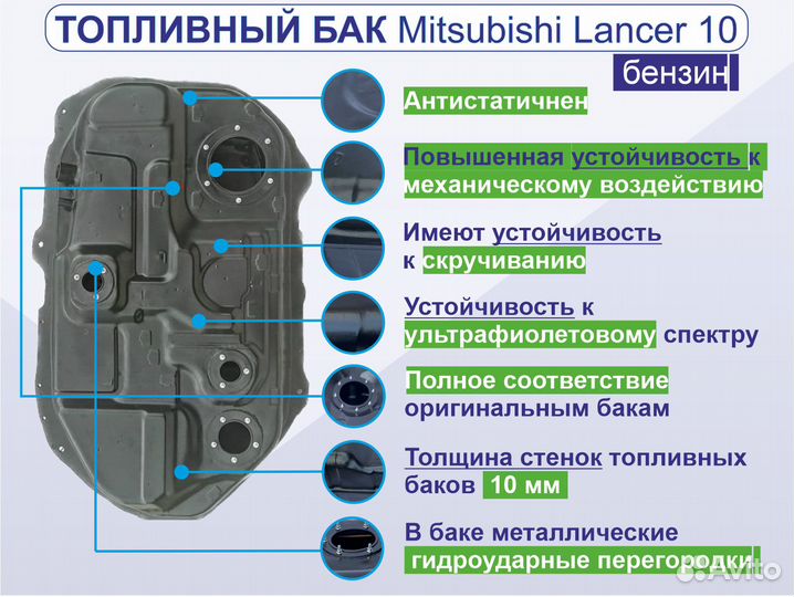 Бак топливный Mitsubishi Outlander 2001-2008 (4WD