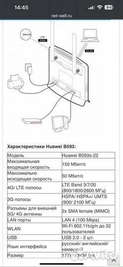 Wifi роутер с сим картой huawei B593