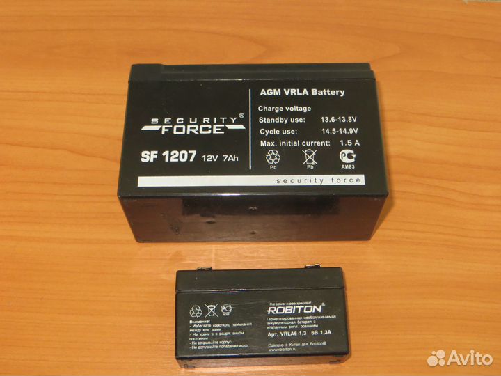 Аккумуляторы свинцово- кислотные 12V 7А 6V 1.2А