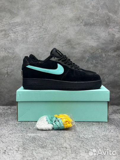 Кроссовки nike air force 1 tiffany с мехом