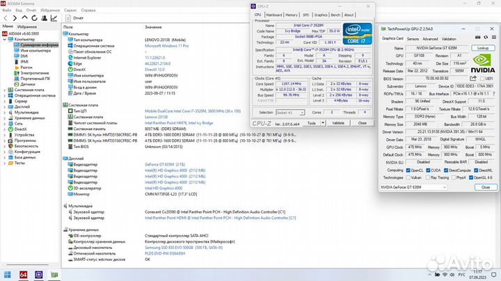 Lenovo G780 (17.3”, Core i7/8Gb/SSD 500Gb/GF635M)