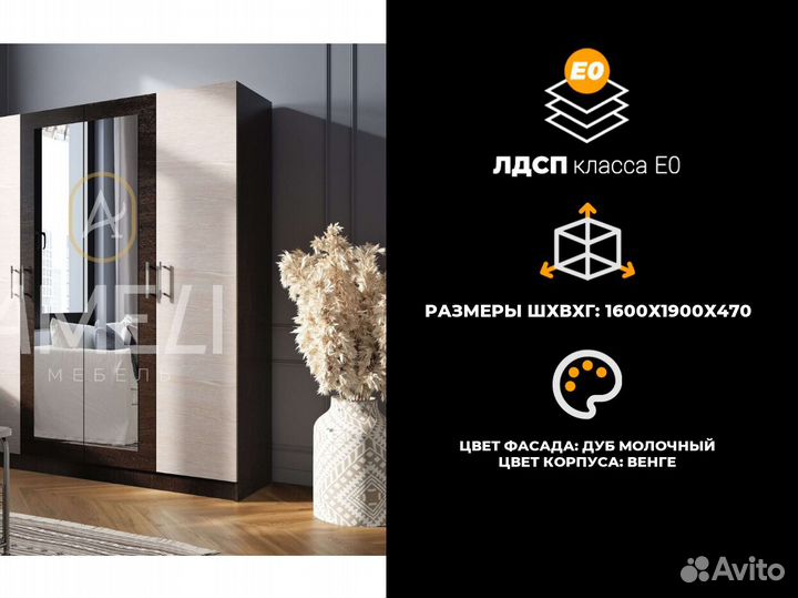 Шкаф с зеркалом для одежды