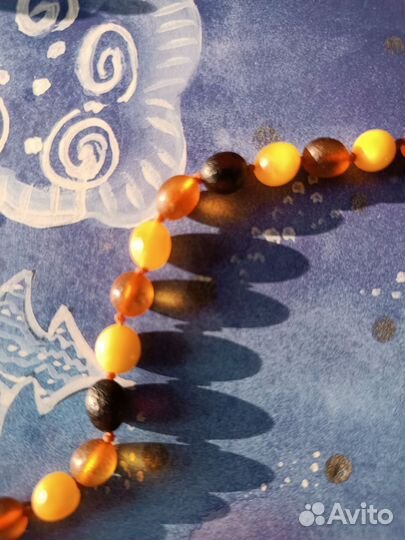 Янтарные бусы натуральные