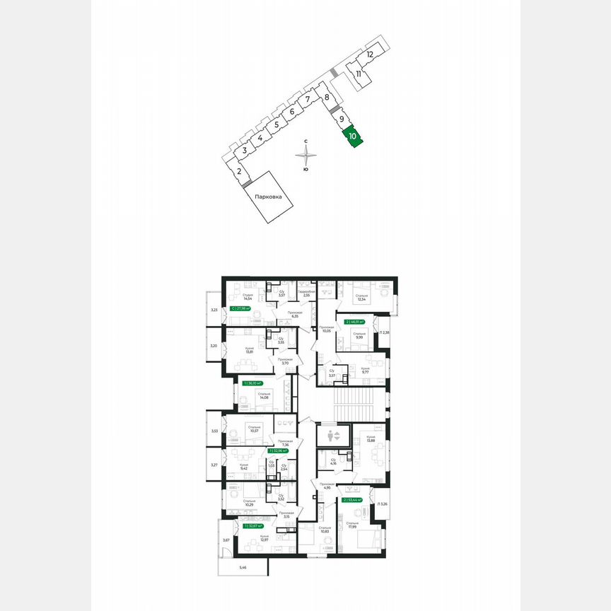 1-к. квартира, 36,1 м², 6/8 эт.