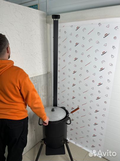 Комплект казан 8л с кр/дном + Печь с/тр + шумовка