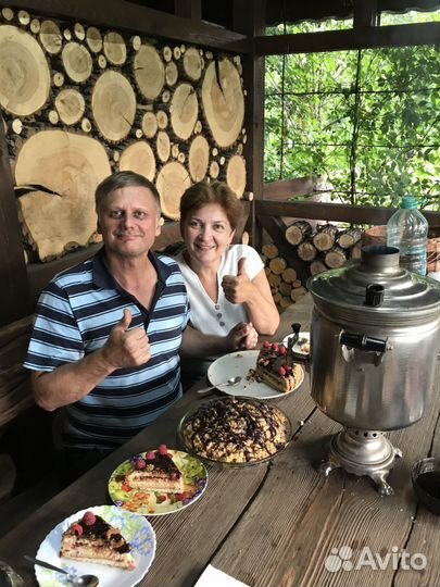 Баня на дровах с вениками