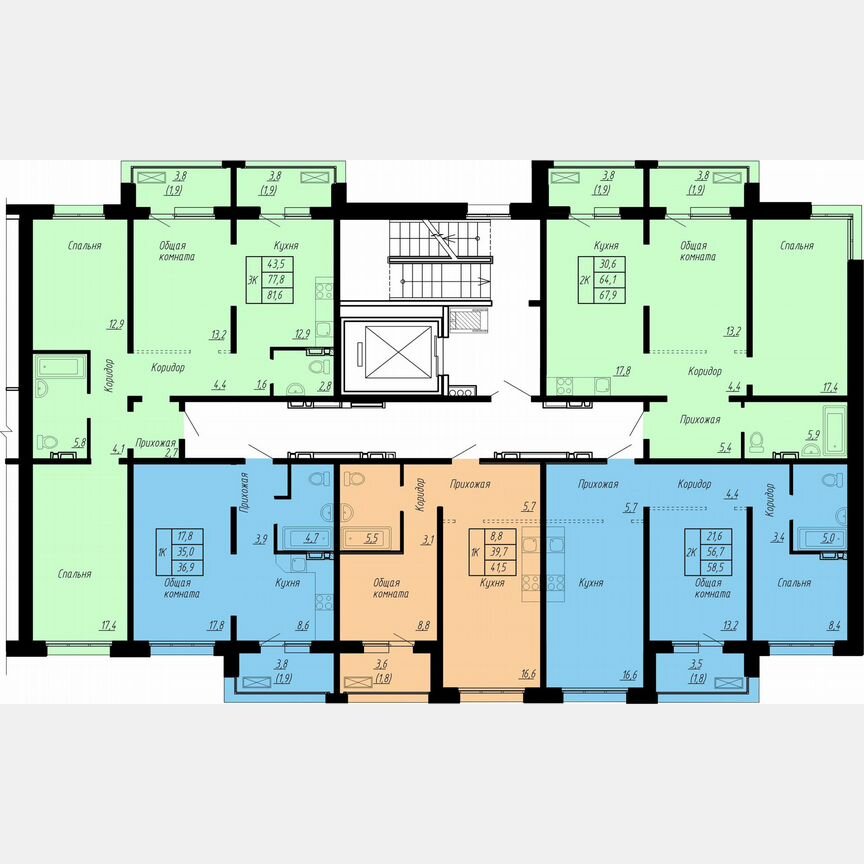 3-к. квартира, 81,6 м², 6/17 эт.