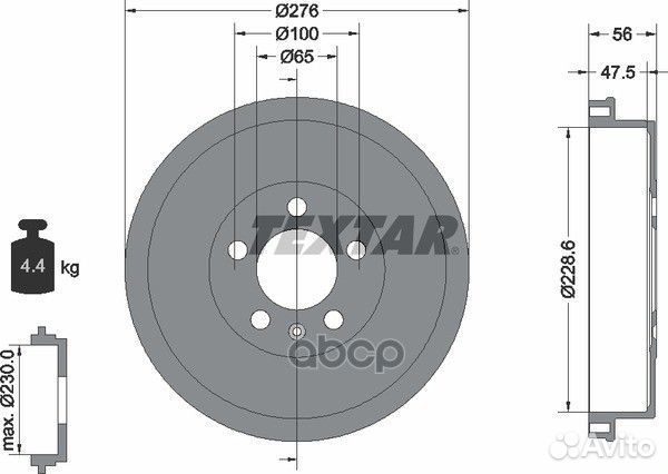 Тормозной барабан 94044600 Textar