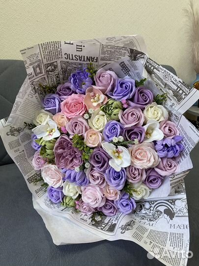 Букет из мыльных цветов