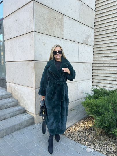 Норковая шуба изумруд