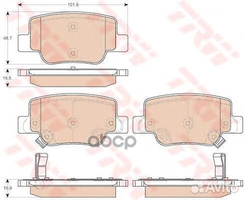 Колодки тормозные дисковые toyota: verso 1.6/1