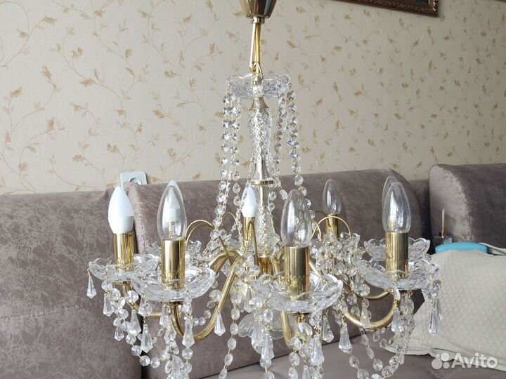 Хрустальная люстра СССР винтажная