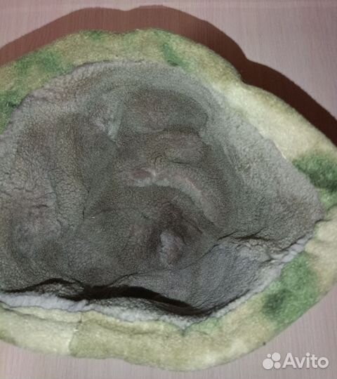 Шапка флис с натуральным мехом р. 59