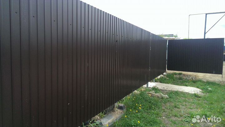 Забор из профлиста, Ral 7024