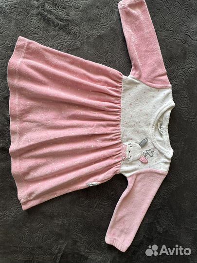 Теплое платье для девочки 9-12 мес