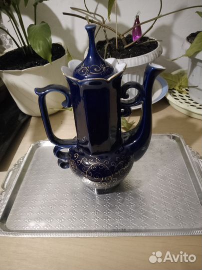 Чайник кобальт с позолотой СССР