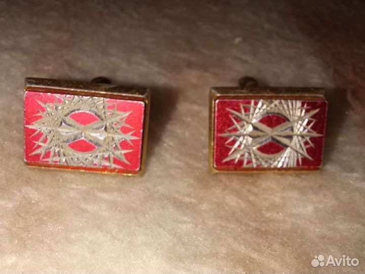 Запонки красные СССР