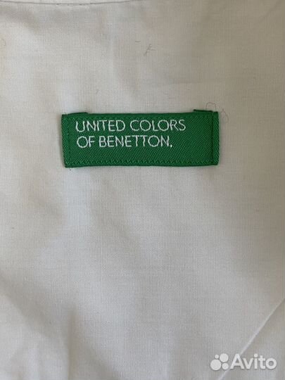 Рубашка белая, benetton