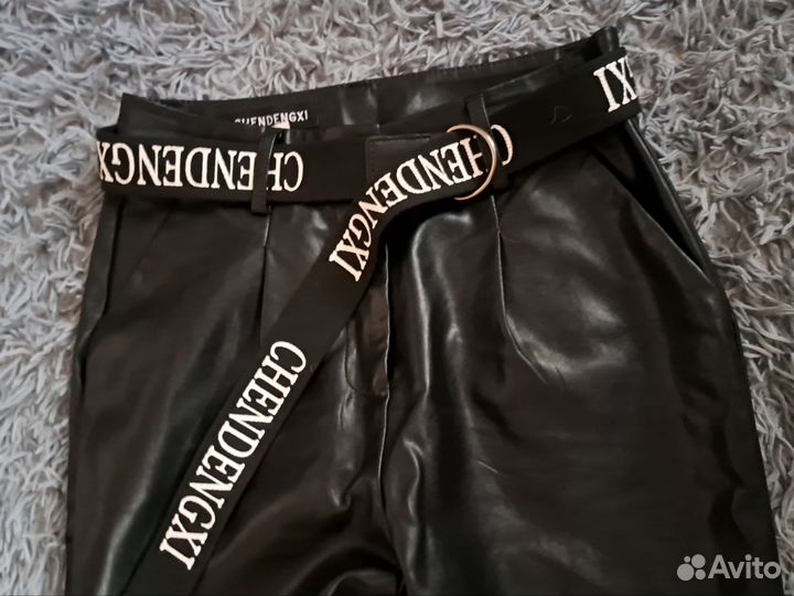 Брюки экокожа