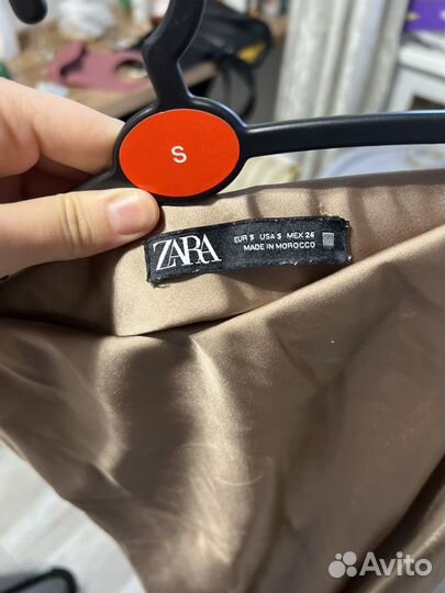 Атласная юбка макси zara