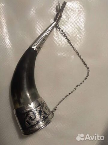 Рог в серебре Кубачи СССР