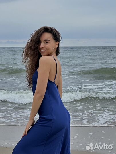 Платье love republic 44 синее шелковое