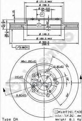 Диск тормозной UV Coated перед 09884011 Brembo